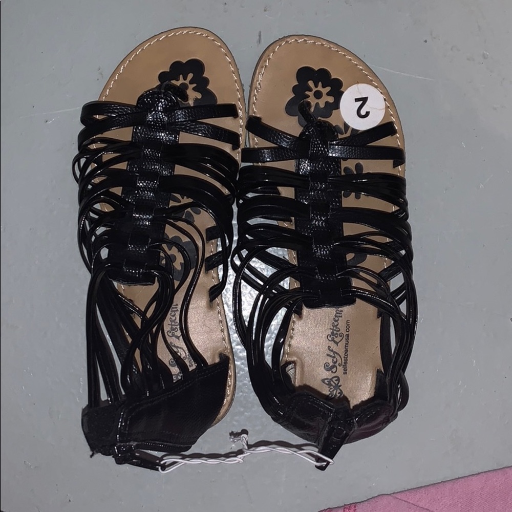 black sandals